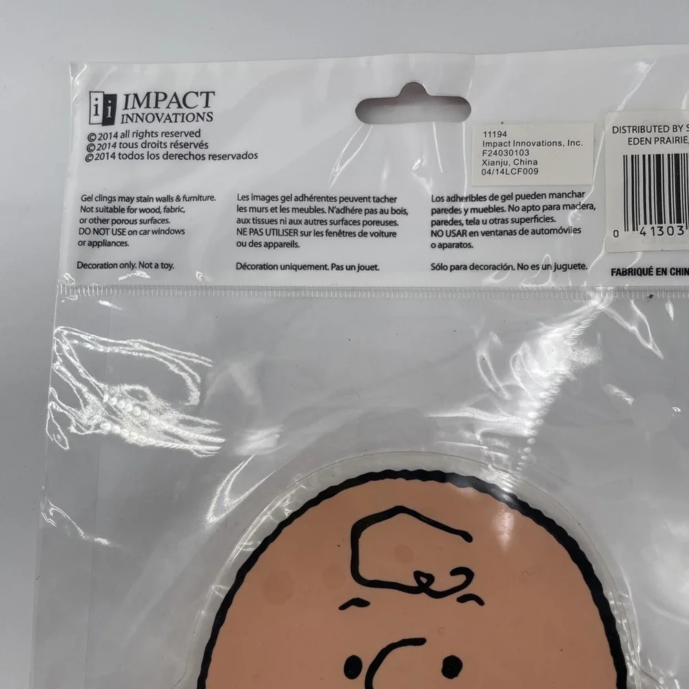 3 Halloween Peanuts Window Clings Charlie Brown Woodstock Lucy 2 Sided 8 x 4 in